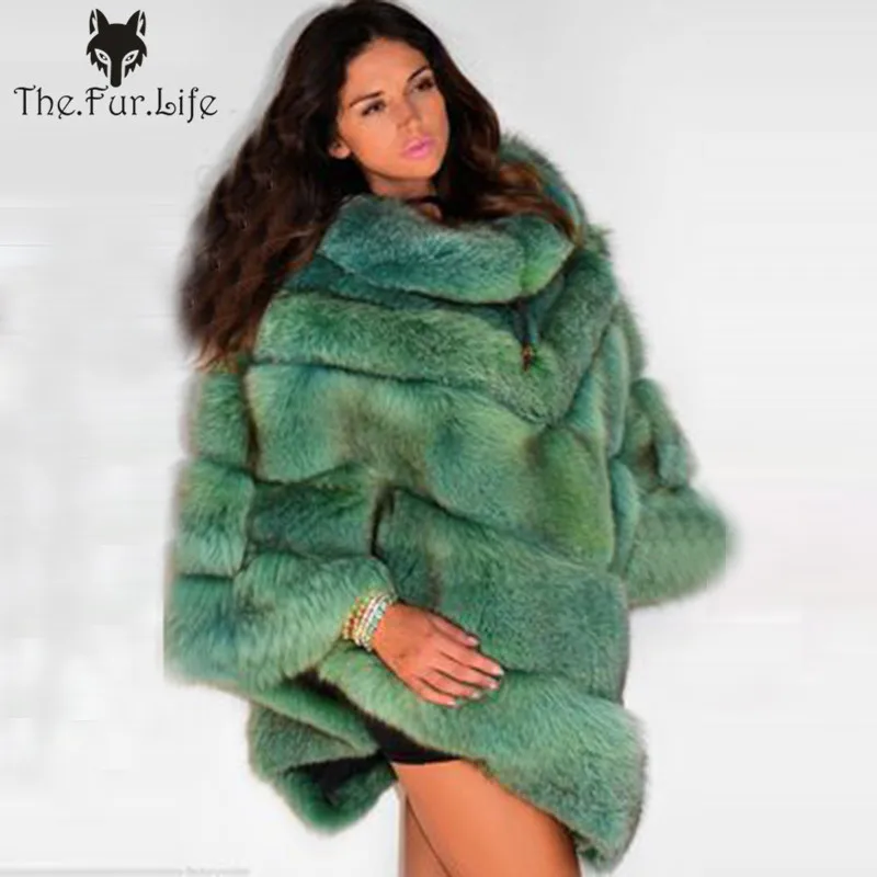 red Renard blue Balck red Rouge Femme red pink Green Fourrure Cape Hiver Réel red Chaud Fox Blue Fox De Femmes Manteaux Mode Châle En Véritable Manteau Poncho Silver Écharpe ygbf7Y6