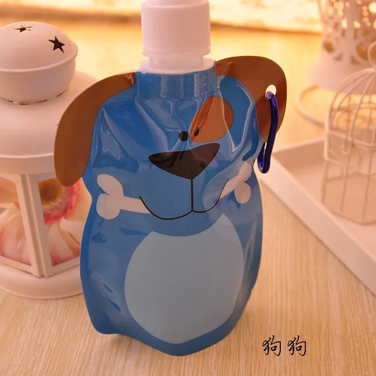 Детская портативная чашка для воды 360 мл Термос Складная мультяшная портативная креативная бутылка для спорта, путешествий - Цвет: Dog