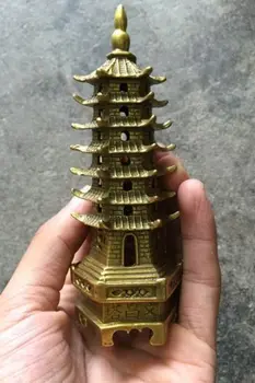 

chinese buddhism temple brass Wenchang Tower chedi stupa Pagoda statue home decoration metal handicraft