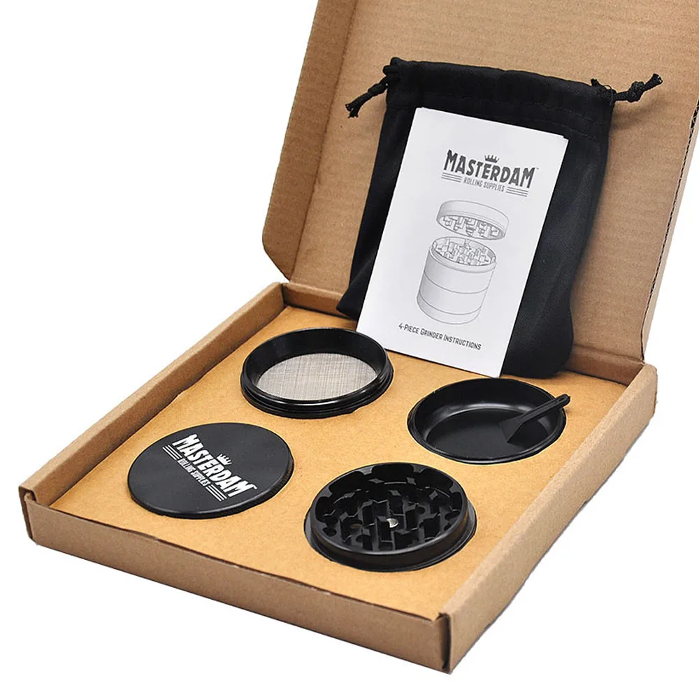 

Masterdam Rolling Supplies 2.2-Inch Herb Grinder with Pollen Catcher 4 Piece Aluminum Metal Smoking Weed Grinders