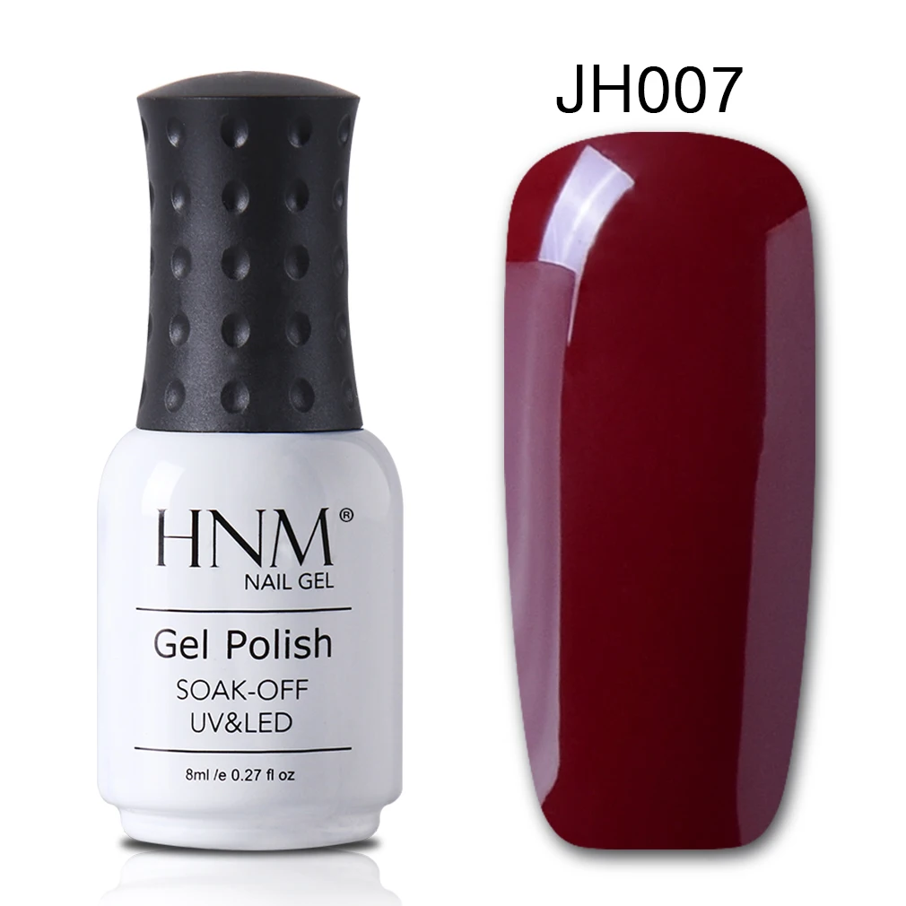 HNM 8 мл винно-красный Colos УФ-гель для ногтей Топ База праймер светодиодный светильник гель лак для ногтей Краска гель лак для ногтей штамповка эмаль - Цвет: R007