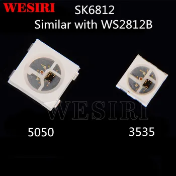 

10~1000pcs SK6812 5050/3535 RGB SMD (similar with WS2812B) Individually Addressable Digital Full Color LED Chip Pixels DC5V