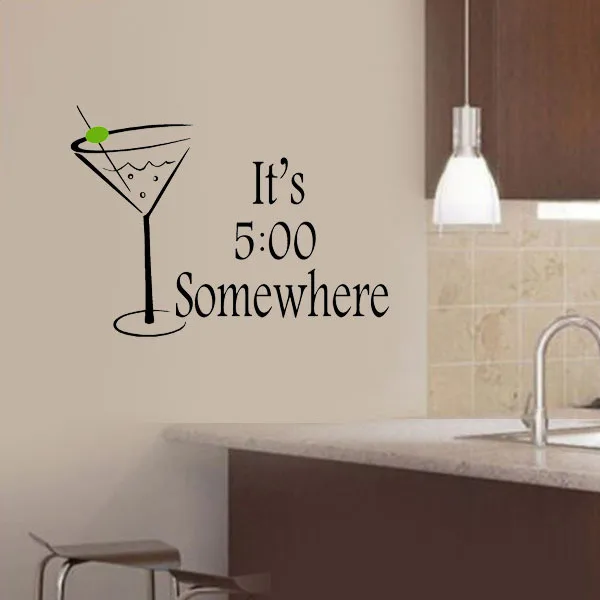 Martini Drink Gl It S 5 00 Somewhere Wall Stickers Kitchen Martini Drink Gl It S 5 00 Somewhere Wall Stickers Kitchen Sticker Say Quote Word Lettering Art Vinyl Decal Home Decor In From