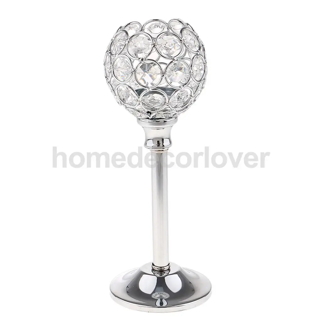 Long Stand Crystal Candle Holder Tea Light Stand Candelabra Candlestick Home Pub Bar Events Parties Decor