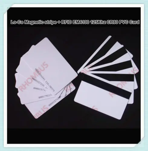 50 шт. RFID EM4100 125 кГц CR80 белого цвета из ПВХ ID карты w/короче спереди и длиннее сзади) Co