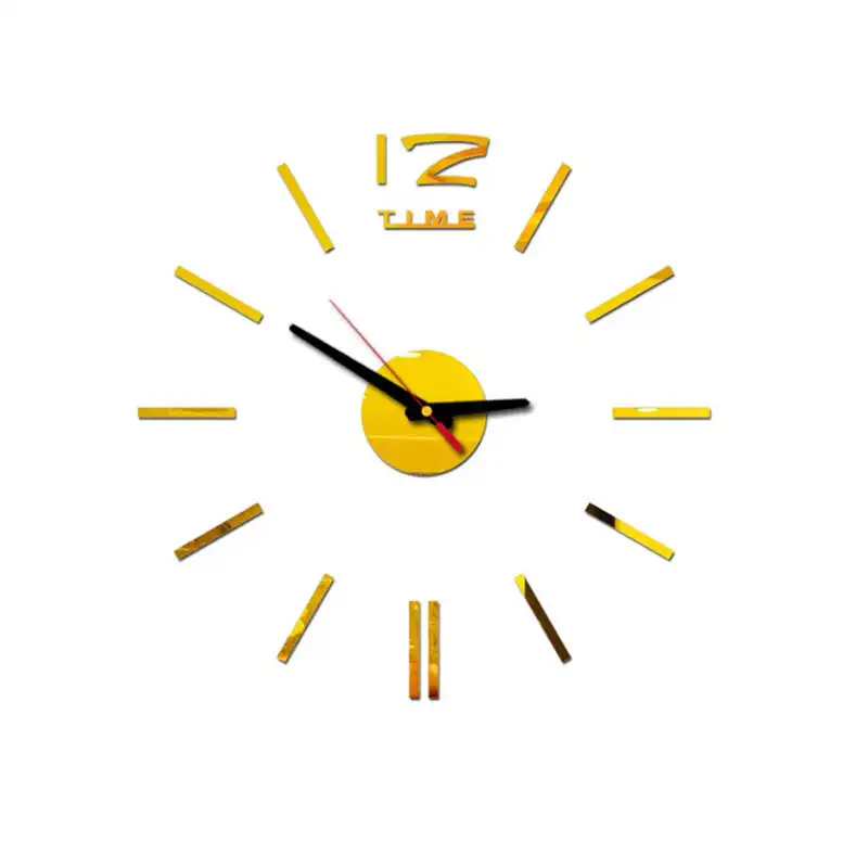 40cm Self-adhesive PVC Kitchen DIY 3D Removable Wall Stickers Kids Nursery Home Decor Mural Art Funny DIY Silent Clock 19Apr1