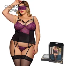 Comeonlover, сексуальное женское белье с повязкой на глаза, фиолетовое нижнее белье, костюм, сексуальная одежда для женщин, для секса, RI80419