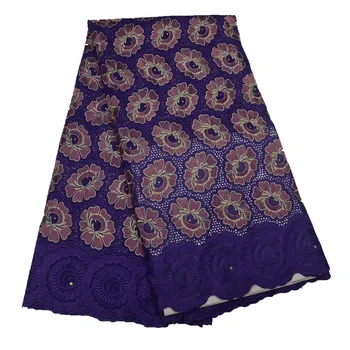

Best Selling Purple Swiss Voile African Dress Nigeria Cotton Lace Fabric For Women X547-2