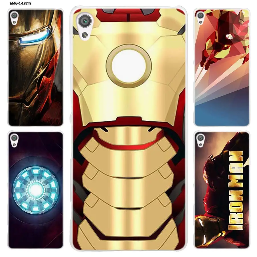 

BiNFUL super hero Iron Man Clear Cover Case for Sony Xperia XA XA1 X XZ Z5 Z1 Z2 Z3 M4 Aqua M5 E4 E5 C4 C5 Compact Premium