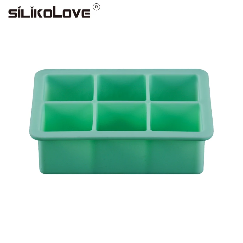 Silicolove 6 Полость 3d магический большой силиконовый кубик льда форма квадратная DIY