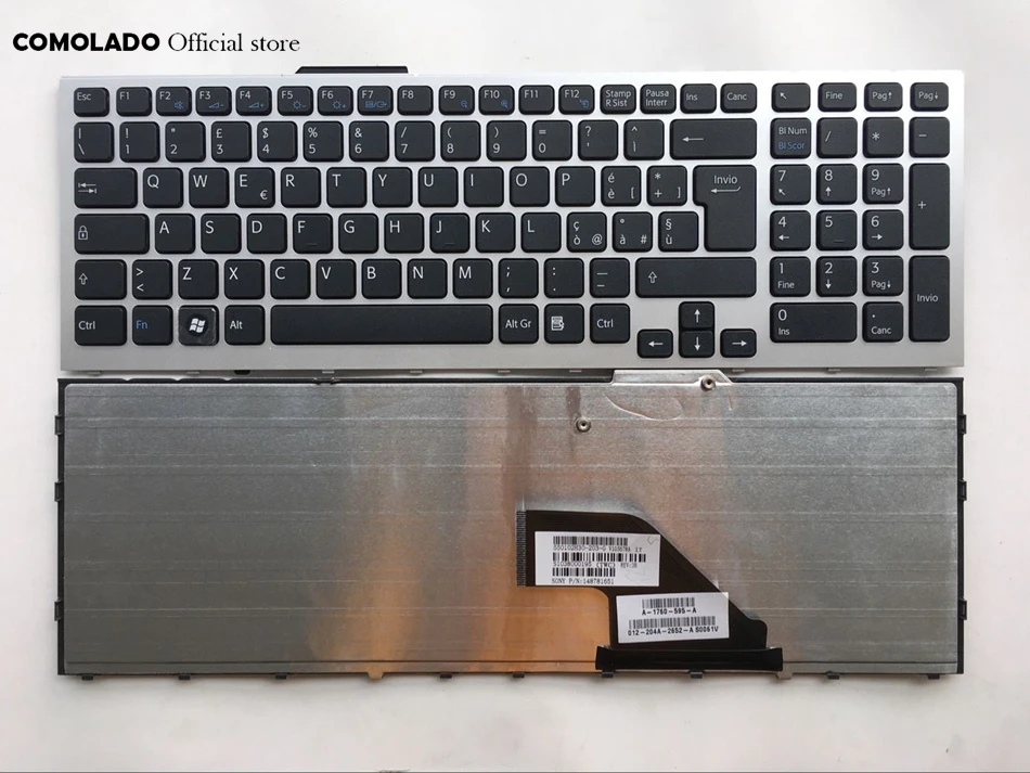 Итальянская клавиатура для Sony Vaio VPC-F VPC-F119FC VPC-F11 F12 F13 серии Серебристая Рамка