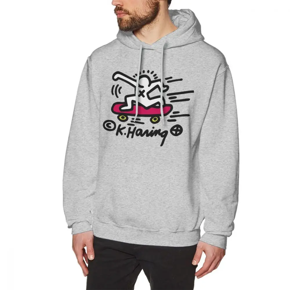 

Keith Haring Hoodie KEITH HARING SKATE POP ART Hoodies Male Long Pullover Hoodie Cotton Large Streetwear Autumn Blue Hoodies