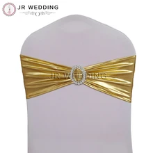 100 шт Золотой Позолоченный Блестящий металлический стул полоса с пластиковой пряжкой для свадебного декора