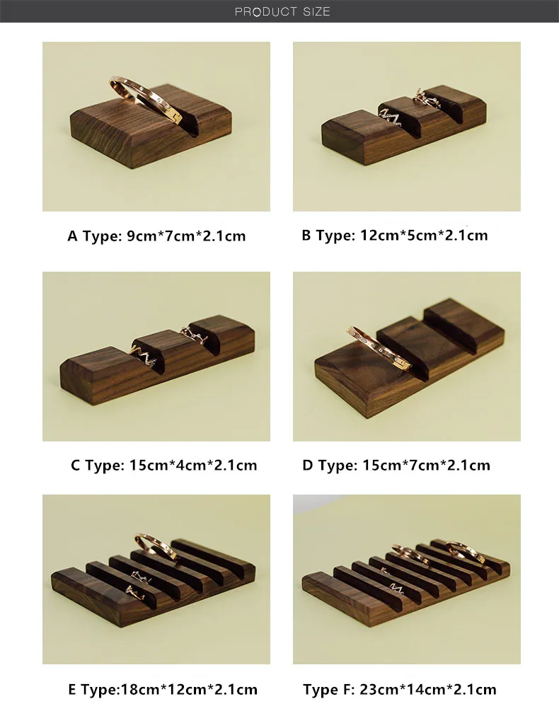 Черный ореховое кольцо Дисплей лоток ювелирные изделия Дисплей лоток твердой древесины кольцо Дисплей держатель
