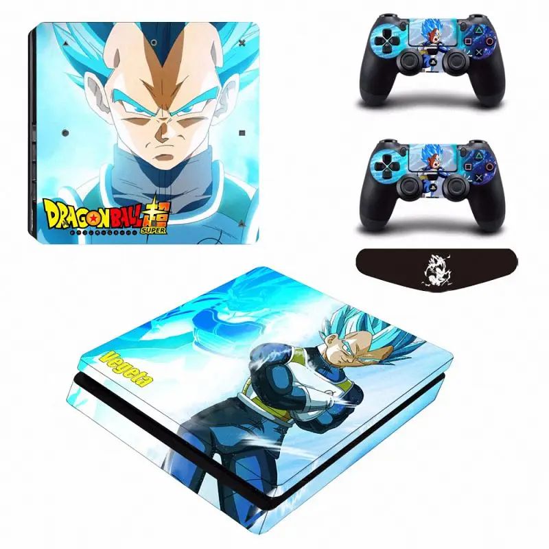 Dragon Ball Z Super Vegeta Vinyl Cover Decal PS4 Slim Skin Sticker for Sony PlayStation 4 Slim Console & 2 Controllers Skins-720