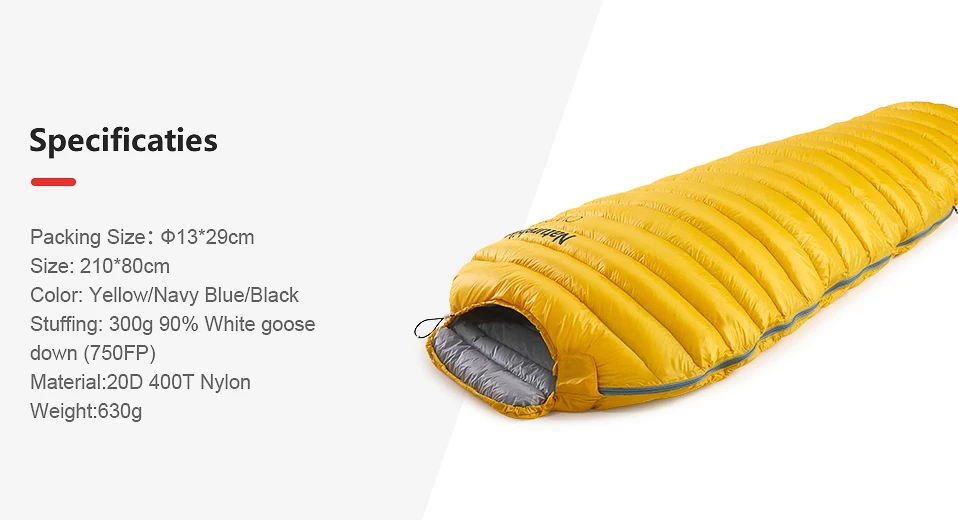 Naturehike спальный мешок с гусиным пухом Сверхлегкий 750 наполнение мощность зима теплый открытый взрослых спальные мешки для кемпинга Пешие прогулки