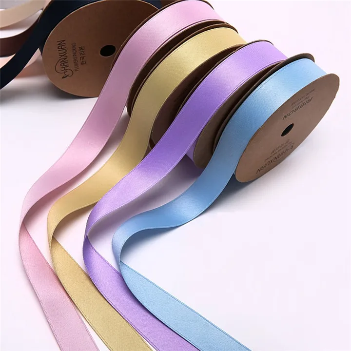 1   Polyester Cotton Ribbon Hair Accessories Gift Wrapping Double-Sided Ribbons For Diy Make Bows Flowers Tie Bouquet Satin Ribbon