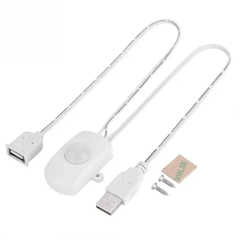 Белый DC 5 В/12 В/24 В USB корпус инфракрасный PIR датчик движения переключатель датчик движения человека детектор переключатель для Светодиодный светильник Автоматическая полоса - Цвет: Белый