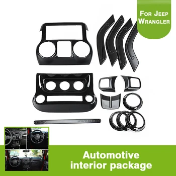 

1Set Black Decorative Auto Driving Cab Interior Cover Trim for Wrangler JK 2/4Door 2011-2016