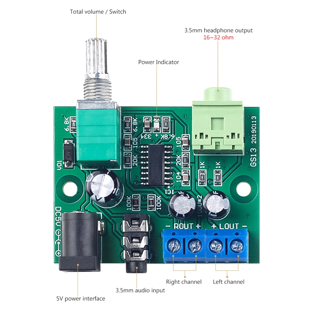 AIYIMA USB5V 3W + двухканальный стерео цифровой усилитель мощности аудио для наушников