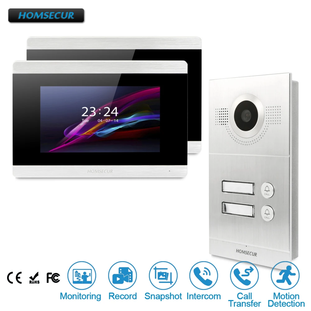 HOMSECUR 7inch Video Door Entry Phone Call System with Recording & Snapshot BC121-2S+BM715-S