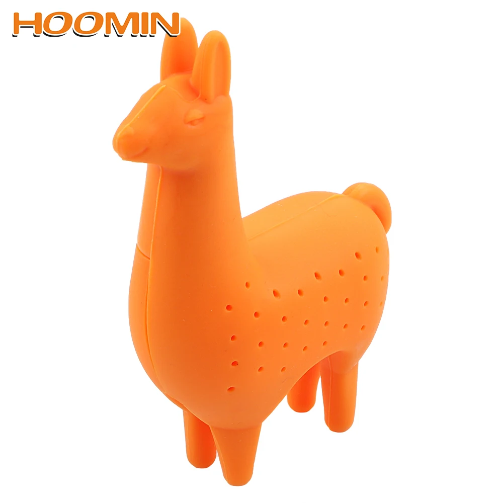 

HOOMIN Teabags Herb Spice Diffuser Llama Shape Tea Strainer Filter Teaware Reusable Tea Bags Strainers Kitchen Gadget Silicone