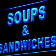 I856 супы и бутерброды Кафе Магазин декор неоновый свет вывеска вкл/выкл Swtich 20+ цвета 5 размеров