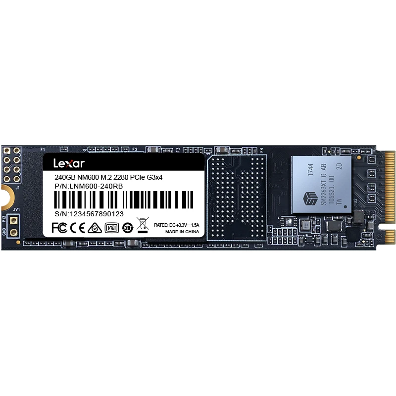 Lexar NM600 3D NAND SSD 240 ГБ M.2 2280 NVMe PCIe Gen3x4 Внутренний твердотельный жесткий диск HDD для