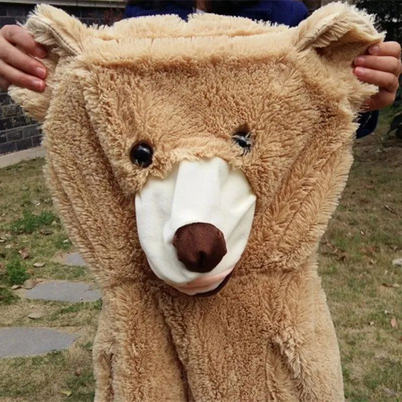 1 шт. большой размер 200 см Американский гигантский Медведь кожа мягкое животное плюшевый медведь пальто хорошее качество плюшевые игрушки для девочек подарок на день Святого Валентина кукла