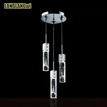 Современный минималистичный led три креативные Хрустальные подвесные светильники Освещение Пузырьковая Колонна бар Внутреннее освещение