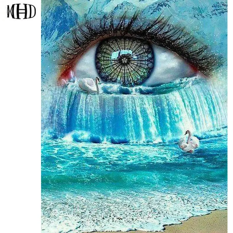 

Eye Sea Pattern Full 3D Round & Square diy Diamond Painting Crystal Mosaic 5D Diamond Embroidery Living Room Decoration
