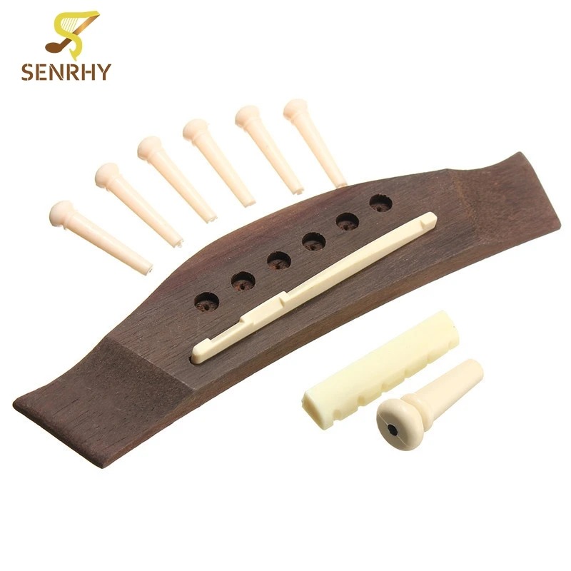 

1 Set Professional Universal Acoustic Guitar Bridge + Bone Bridge Pins/Saddle/Nut Saddle Guitar Parts & Accessories