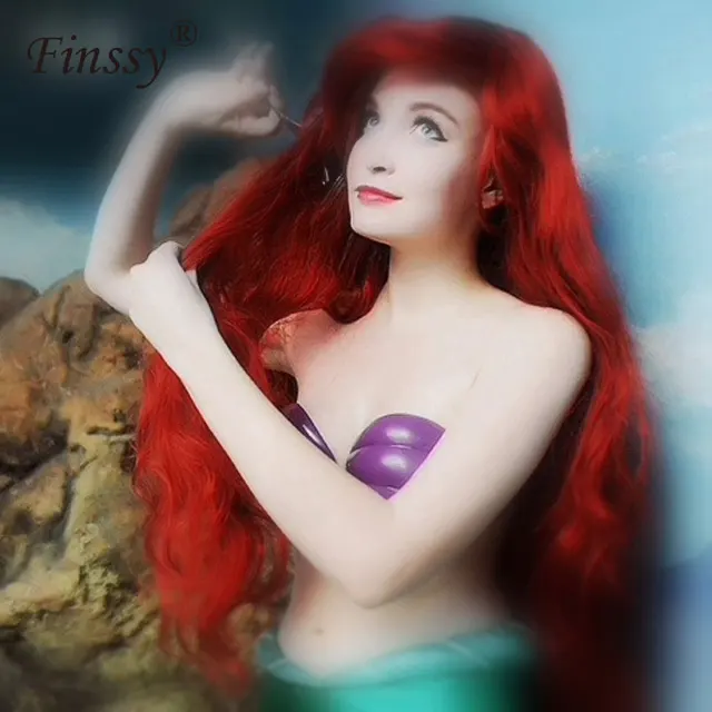Mała Syrenka Księżniczka Ariel Cosplay Peruka dla Kobiet Halloween Costume dla Dziewczyny Grać Peruka Party Stage Red Długie Włosy tanie tanio Ogon Unisex Ariel Wigs spandex Kostiumy Mała Syrenka Księżniczka Ariel Cosplay Peruka dla Kobiet Halloween Costume dla Dziewczyny Grać Peruka Party Stage Red Długie Włosy tanie tanio Ogon Unisex Ariel Wigs spandex Kostiumy