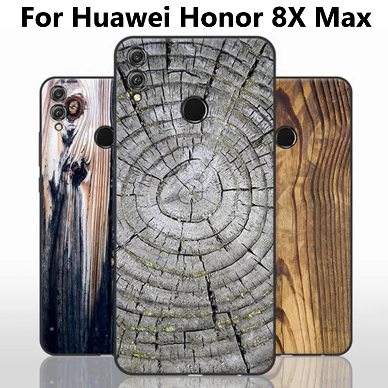 Чехол для Huawei Honor 8X Max мягкий цветной чехол с текстурой под дерево задняя крышка
