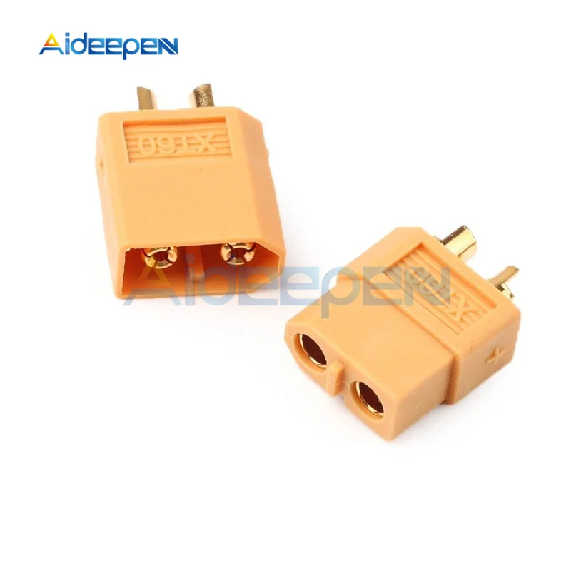 Connecteurs XT60 mâle/femelle pour batterie RC Lipo - Lot de 2