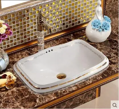 

Taichung basin square ceramic lavatory household artical basin sink half embedded platform basin