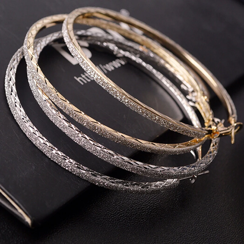 1pair Women's Classic 5CM Hoop Round Earrings Fashion Big Earring Elegant Simple Pierced Silver/Gol Evening Party New | Украшения и
