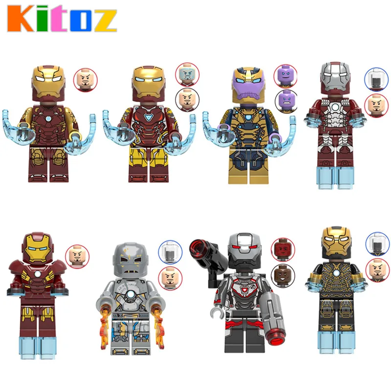 Us 583 27 Offnewest Avengers 4 Endgame Tony Stark Iron Man Armor Suit War Machine Mark 1 5 7 Mini Toy Figure Building Block Assebmle Block In