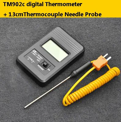 Цифровой термометр FEORLO K typeTM902c + игольчатый зонд термопары 13 см для лабораторного