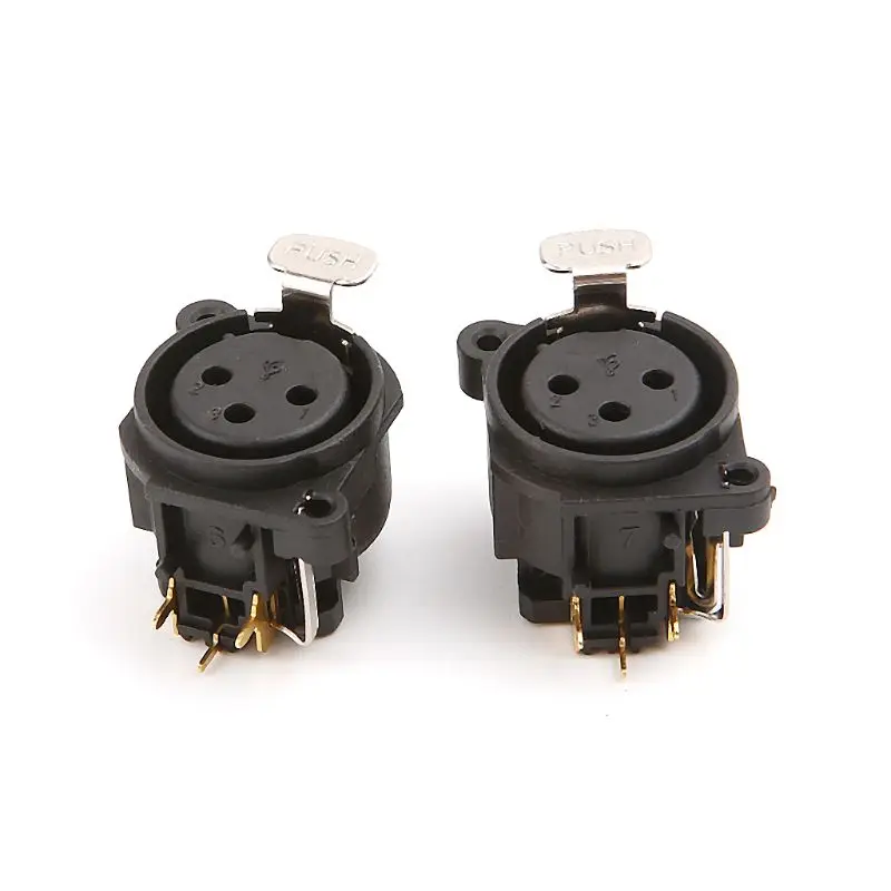 

New 2pcs 3-Pole XLR Female Jack Panel Mount Chassis Socket Connector For Mic Guitar