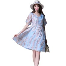 Leiouna Green Fairy Butterfly Sleeve Print Elegant Loose Floral Chiffon Knee-length Summer Dress Princess Lady New Arrivals
