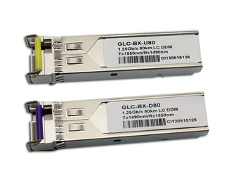 

For Cisco, New GLC-BX-U80 + GLC-BX-D80 Pair 80KM 1490/1550nm Transceiver