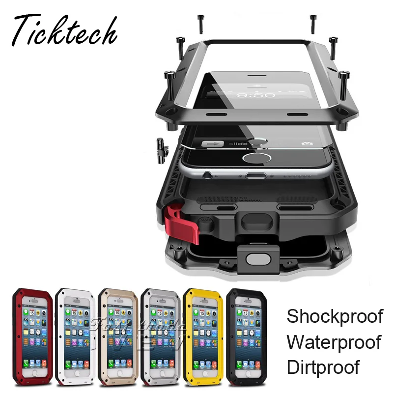 

2017 NEW 360 degree Powerful Metal alloy Shockproof dirtproof Phone Cases For Apple iPhone 5 5s SE Phone Weatherproof Case Cover