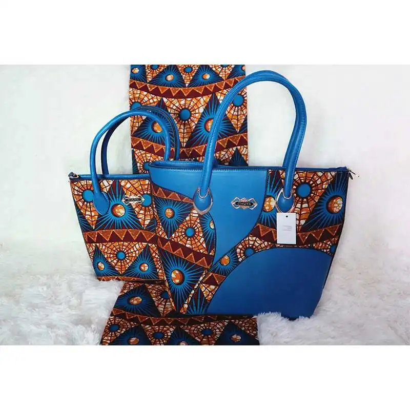 

African hollandais wax prints fabric with 2pcs ankara nigeria women handbag 6yards ankara fabric african fabric for dress