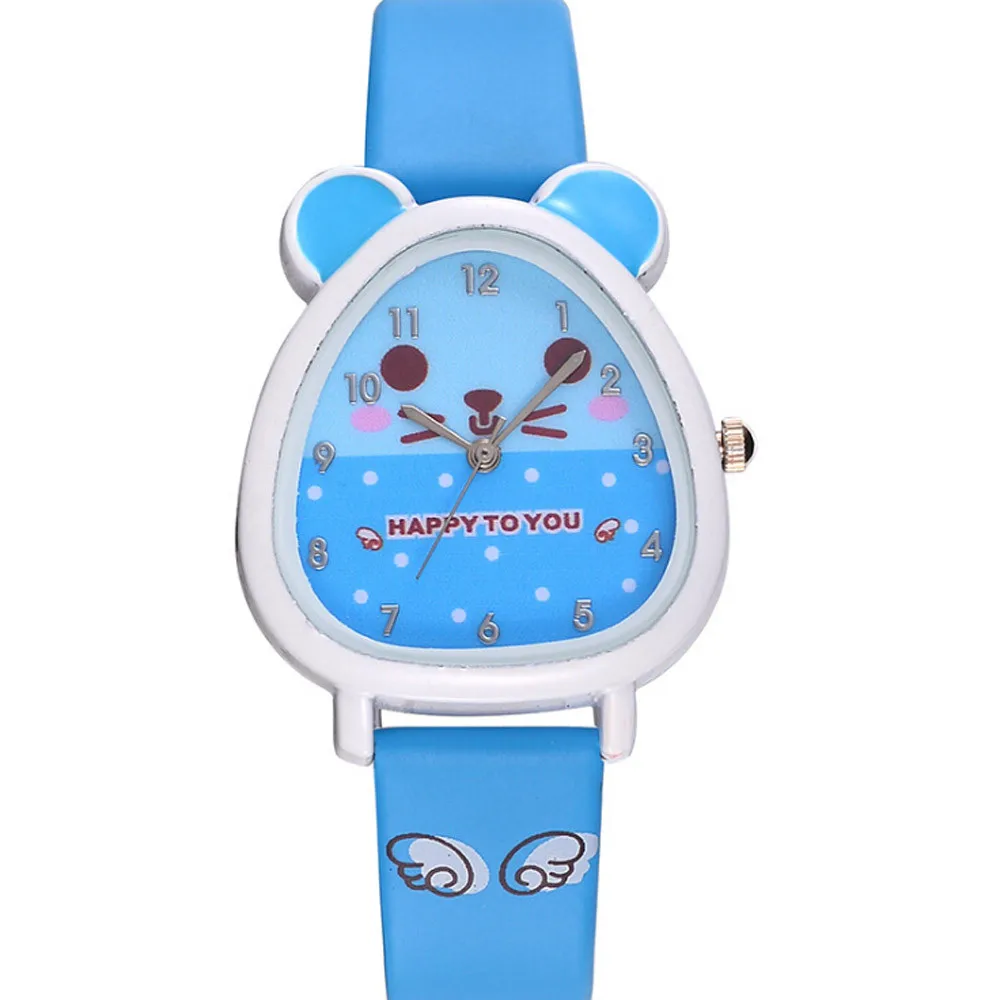 Новая мода ежедневно носить популярные часы детей обувь для девочек милые формы животных Quartzl простые электронные водонепроница