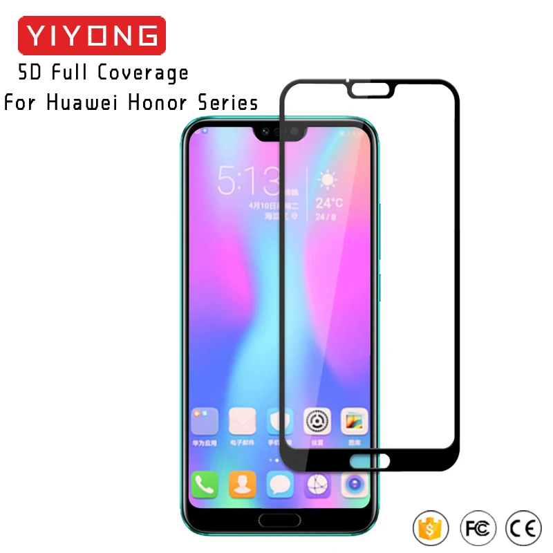 YIYONG 5D Full Cover Huawei Honor Play Note 10 View 20 V20 V10 Tempered Glass Screen Protector For 9 8 Lite 7X 8X | Мобильные