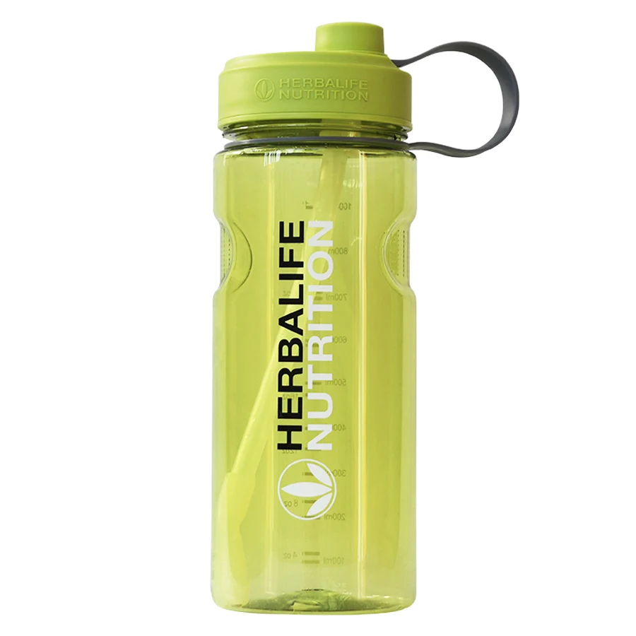 Зеленая прозрачная питательная портативная бутылка Herbalife объемом 1000 мл