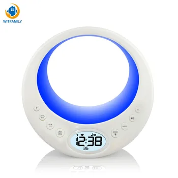 

Intelligent Light Wake Up Alarm Clock with FM Radio Soonze Function Digital LED Clock of Nature Sound Alarm bedoom Decoration