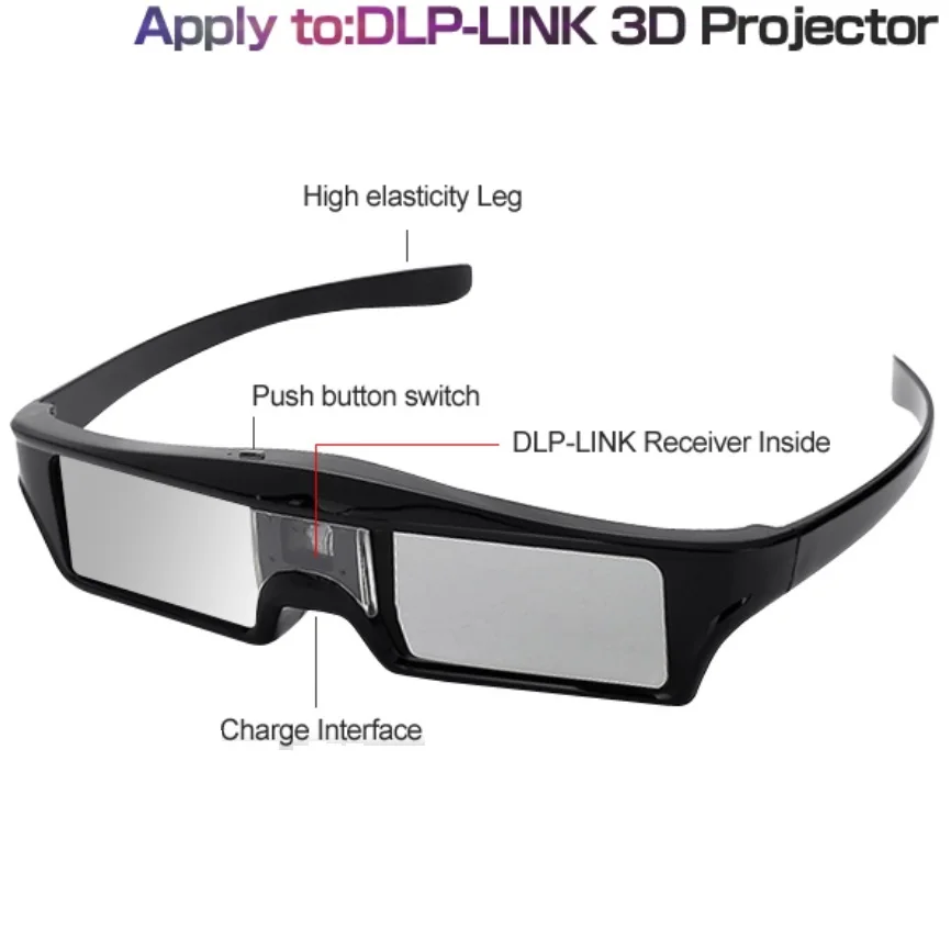 ELECTSHONG DLP 3D Активные затворы очки для Optoma Epson/Sony LG Acer LINK проекторы Gafas Link очки|dlp 3d|gafas