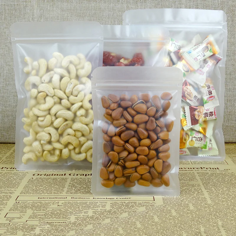 

200pcs/lot 9*15cm Matt Plastic Zipper Food Retail Packaging Bags